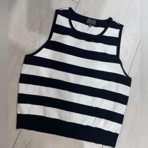 Major Striped Black and White Tank Top